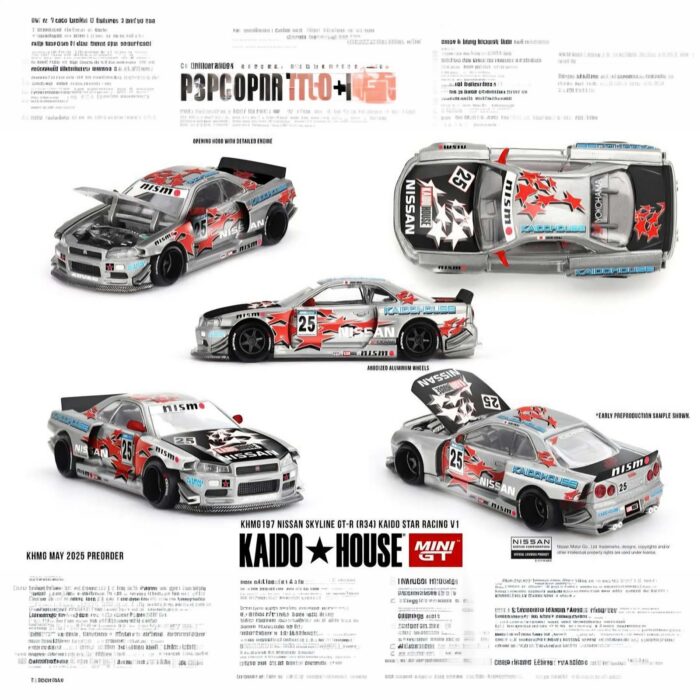 Mini Gt - 1999 Nissan Skyline GT-R (R34) Kaido Star Racing V1