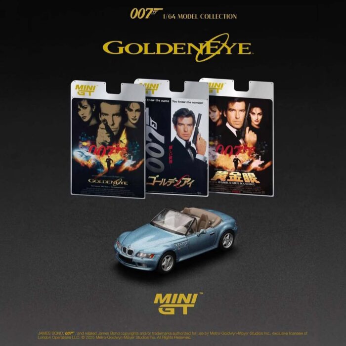 Mini Gt - 1995 BMW Z3 *GOLDENEYE* English Blister Packaging