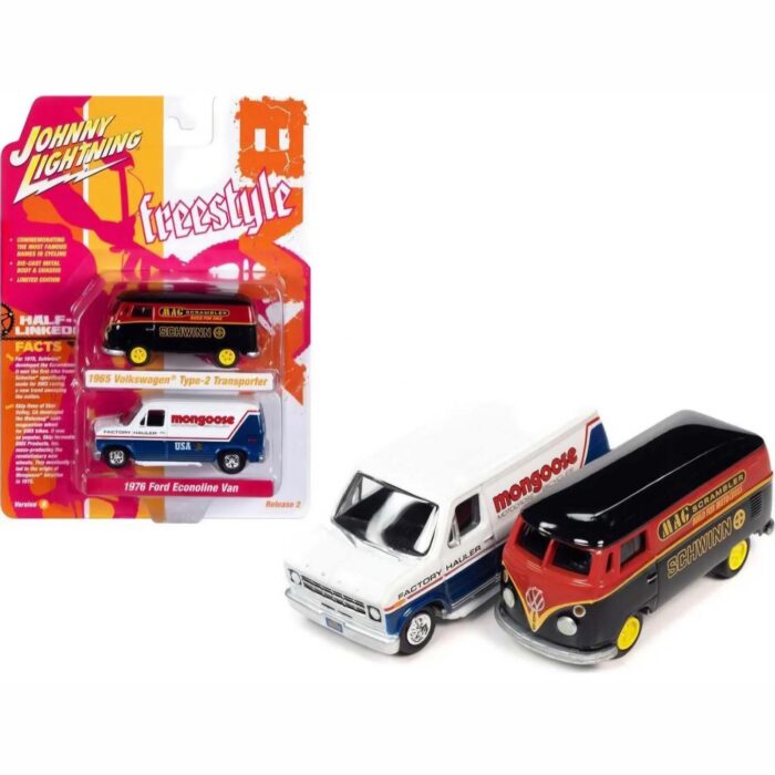 Johnny Lightning -  BMX-Freestyle*Schwinn*1965 Volkswagen Type-2 Transporter, 1976 Ford Econoline Van