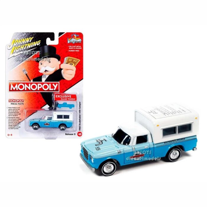 Johnny Lightning - 1960 Studebaker with camper *Monopoly*, water works with token