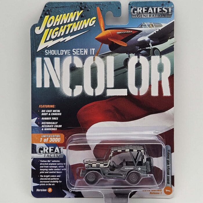 Johnny Lightning - Willys MB Jeep, gray with gray checkerboard