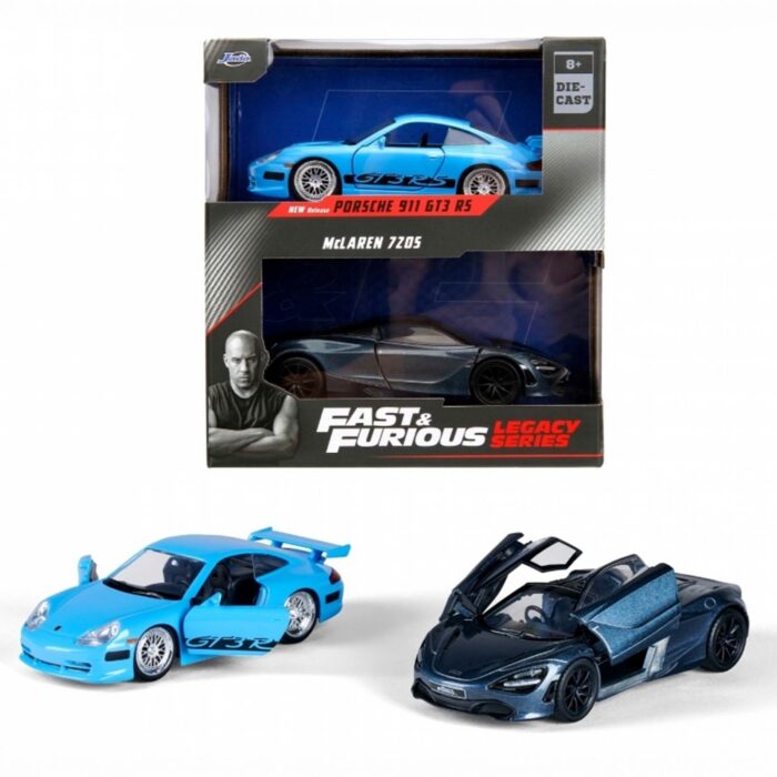 Jada - 1/32 F&F Porsche 911 GT3 RS/ McLaren 720S, twin pack, wave 1/2, blue