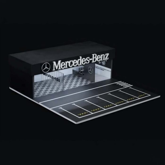 More Art - Diorama *Mercedes-Benz garage with light*, white/black
