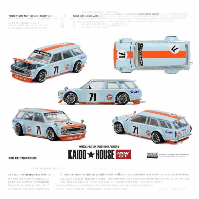 Mini Gt - 1969 Datsun 510 *Gulf* Wagon V1