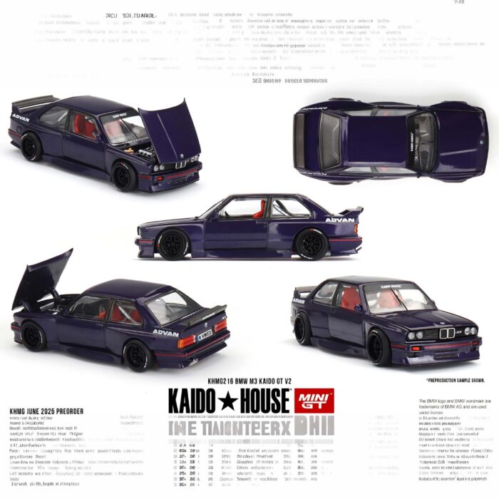 Mini Gt - 1989 BMW M3 (E30) Kaido GT V2, purple