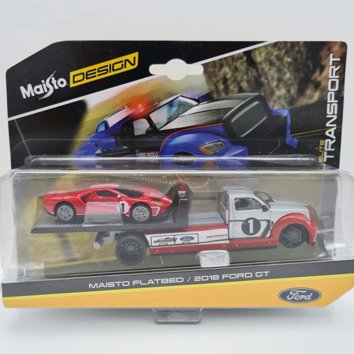 Maisto - 2018 FLATBED + Ford GT HERMITAGE #1, red/white